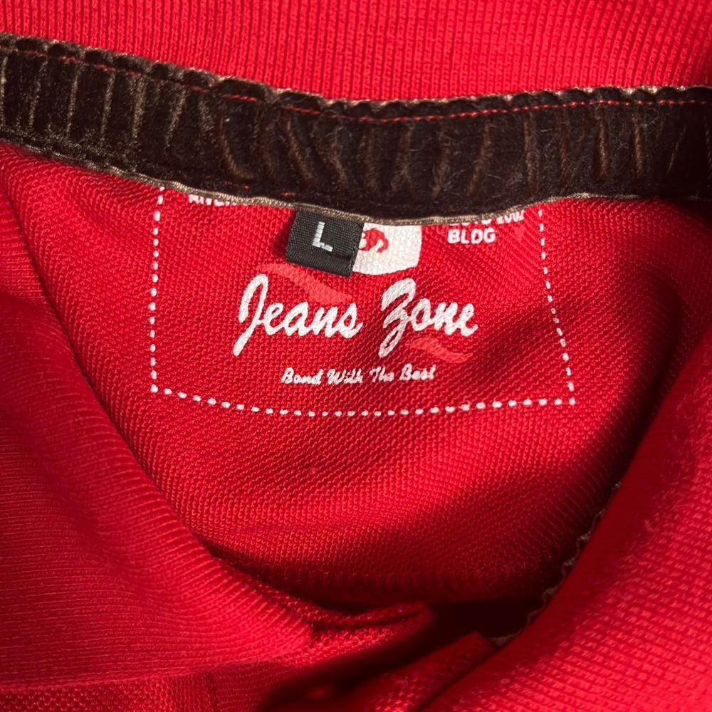 Jeans Zone Polo Shirt Mens L Red Expo 2020 Dubai UAE Embroidered Short Sleeve - Picture 4 of 7